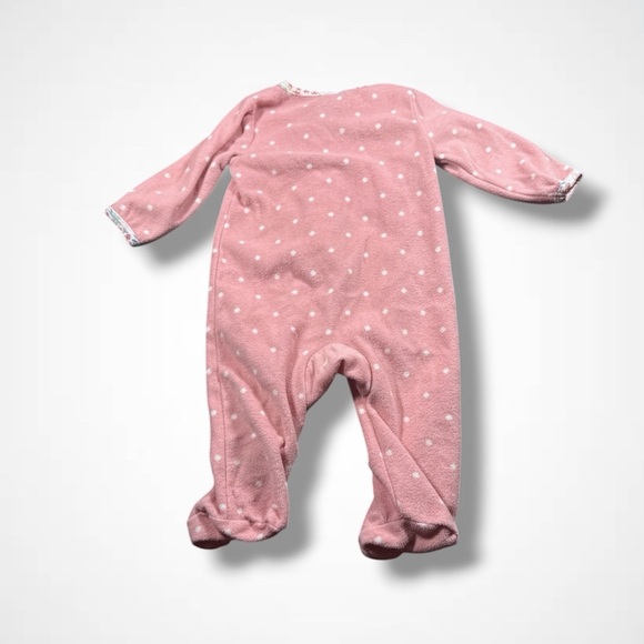 4/$20 Pink Polka Dot Bunny Fleece Sleeper - Picture 3 of 4